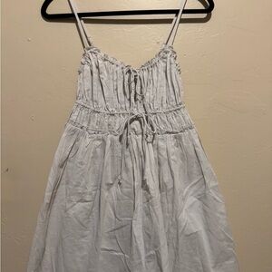 Light gray Spaghetti Strap Dress tie front